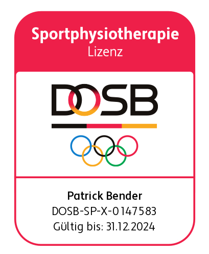 Signet des Deutschen Olympischen Sportbundes für Patrick Bender SanitasVital mit gültiger Lizenznummer